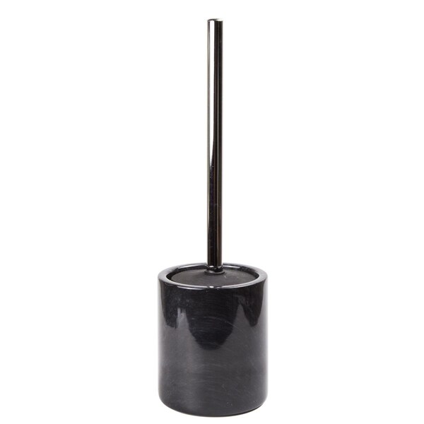 Convenience Concepts 4.25 in. Marble Toilet Brush Holder Set with Silicone Cover, Black HI3496970 - main
